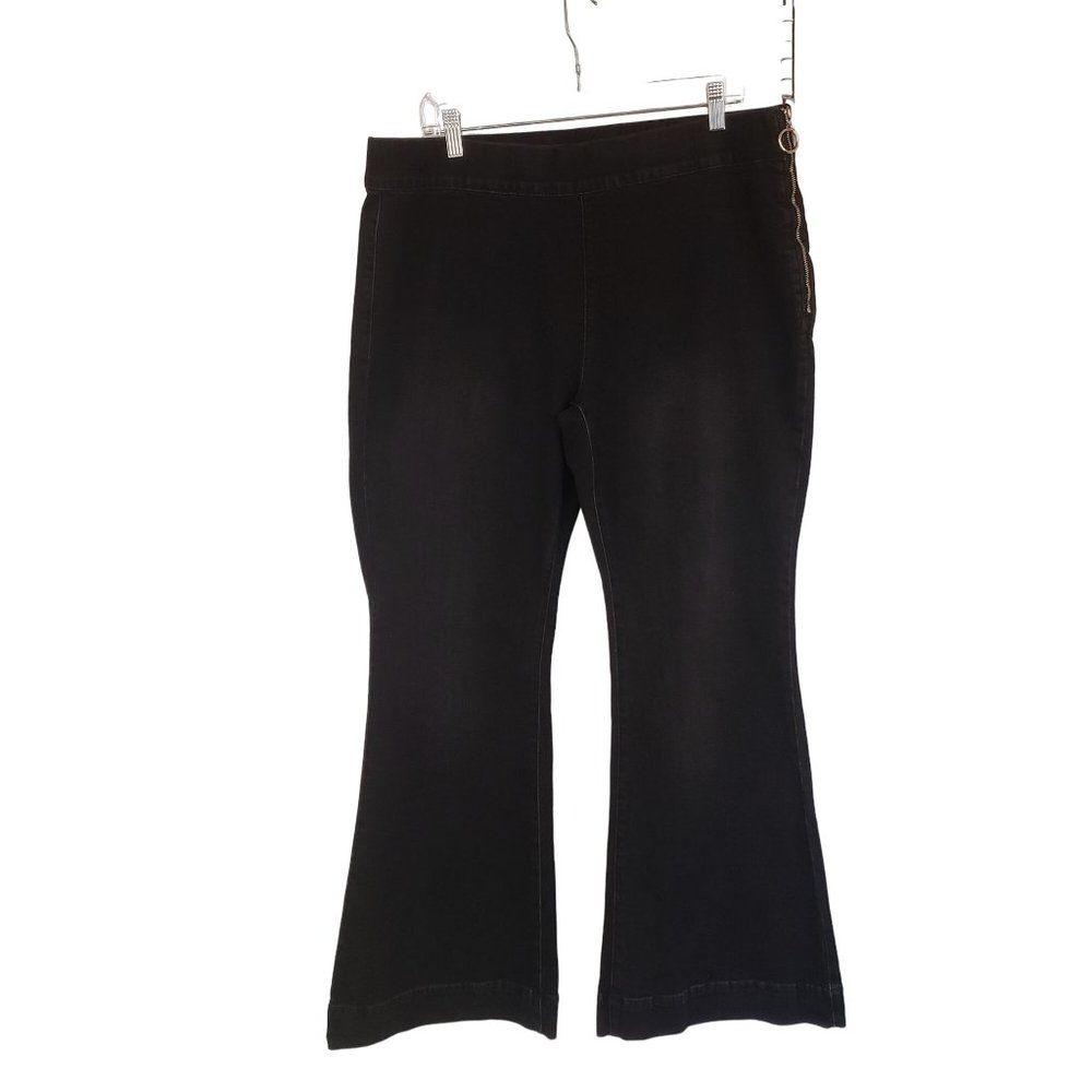 Flare jeans size XXL zipper sides wide‎ waistband